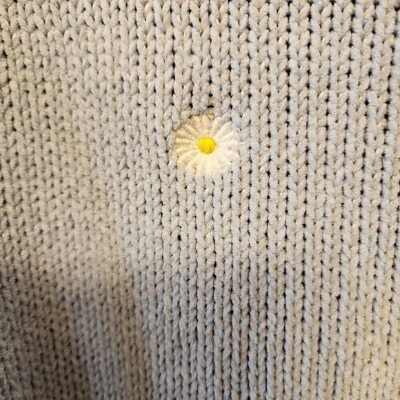 ANGEL KISS BLUE FLORAL SWEATER, LONG SLEEVE, SIZE SMALL, PULLOVER - Picture 3 of 9